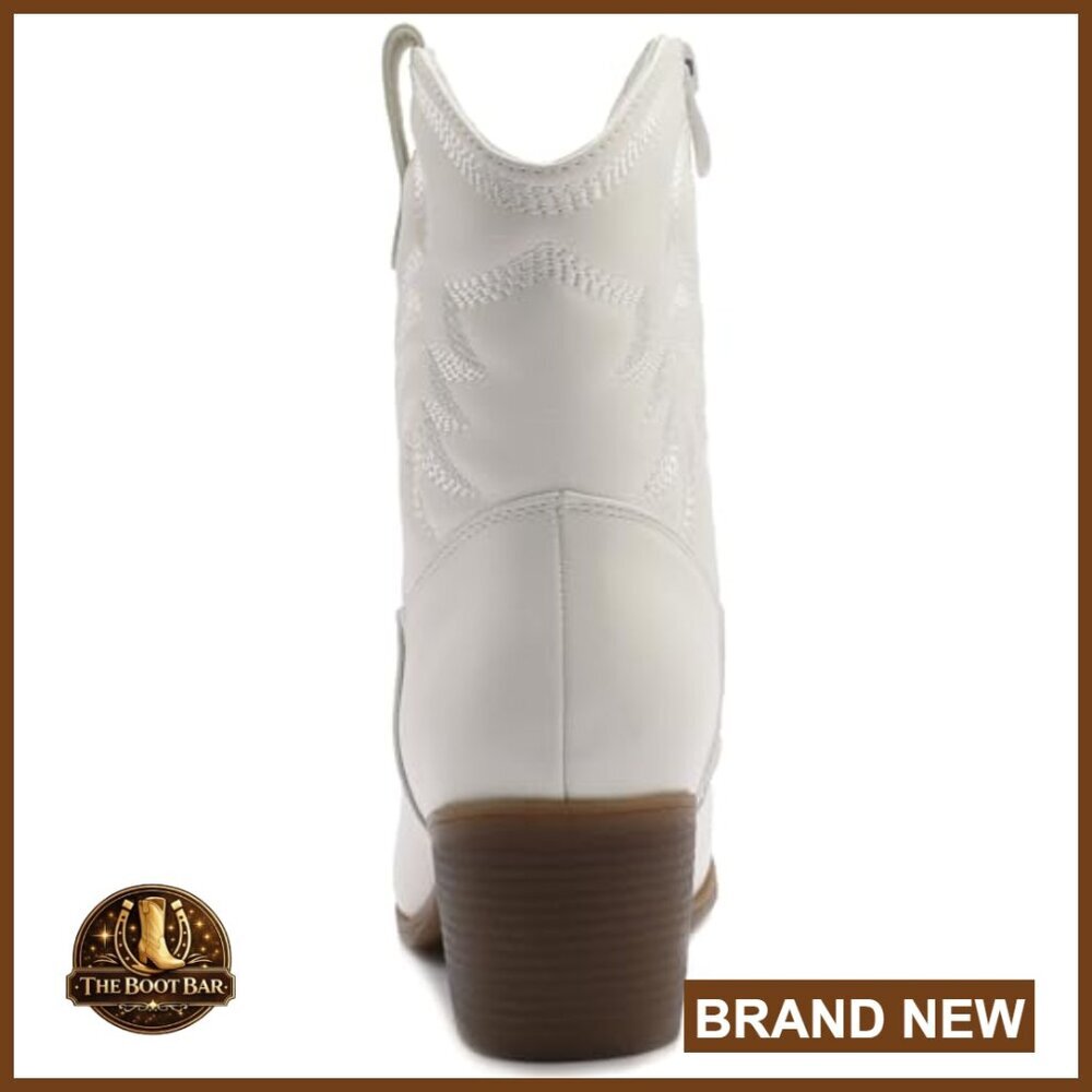 Mid Calf Western Cowboy Boots with 2-Inch Heel and Side Zipper - Picture 5 of 7